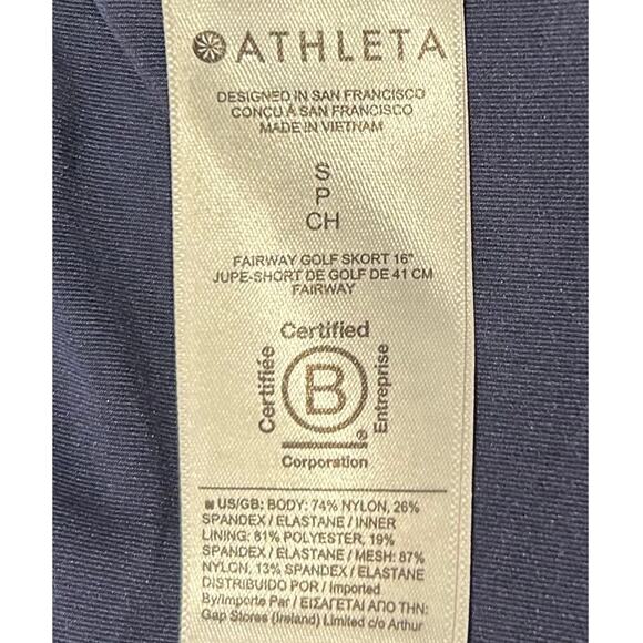 Athleta Fairway Golf Short 16' Skort Skirt Shorts High Rise Navy Blue, Size S - Picture 11 of 11